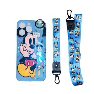 Disney Mickey Mouse Blue iPhone 14 Pro Max Case & Lanyard Set
